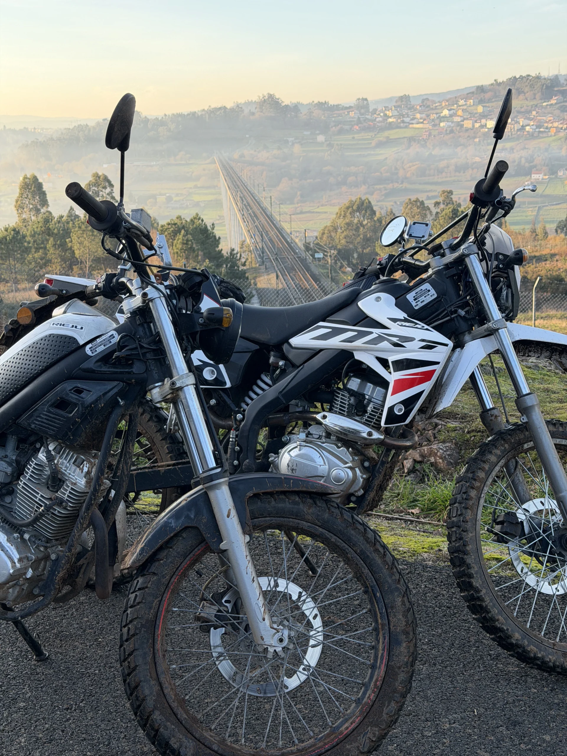 Motorcycle route through Galicia with mountain and coastal landscapes